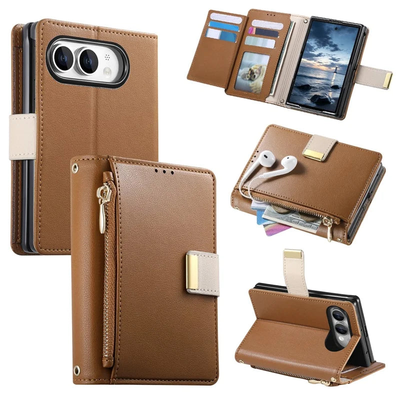 All-in-One Folio Leather Phone Case for iPhone Duo