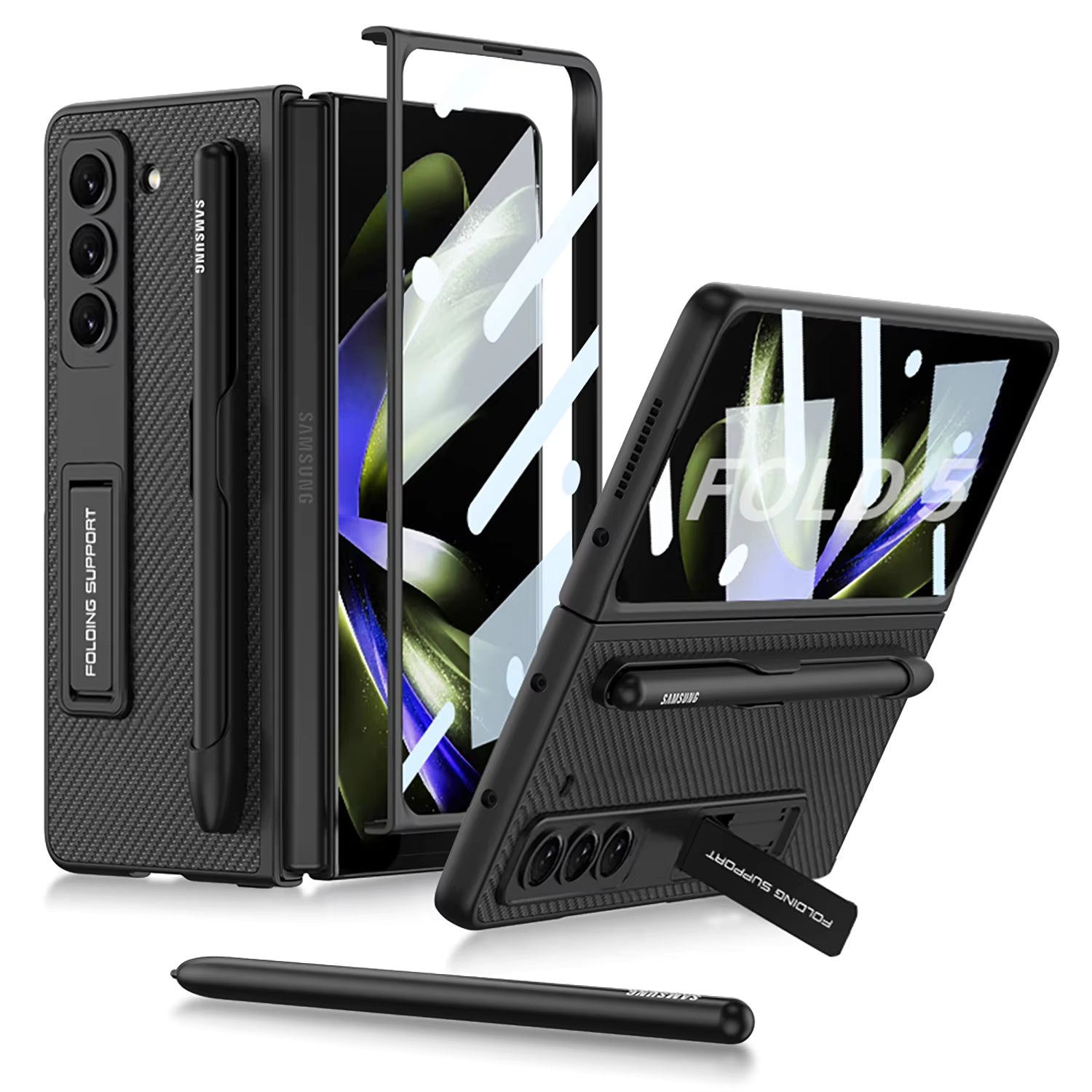 FoldingSupport PenHolder Case For Samsung Fold