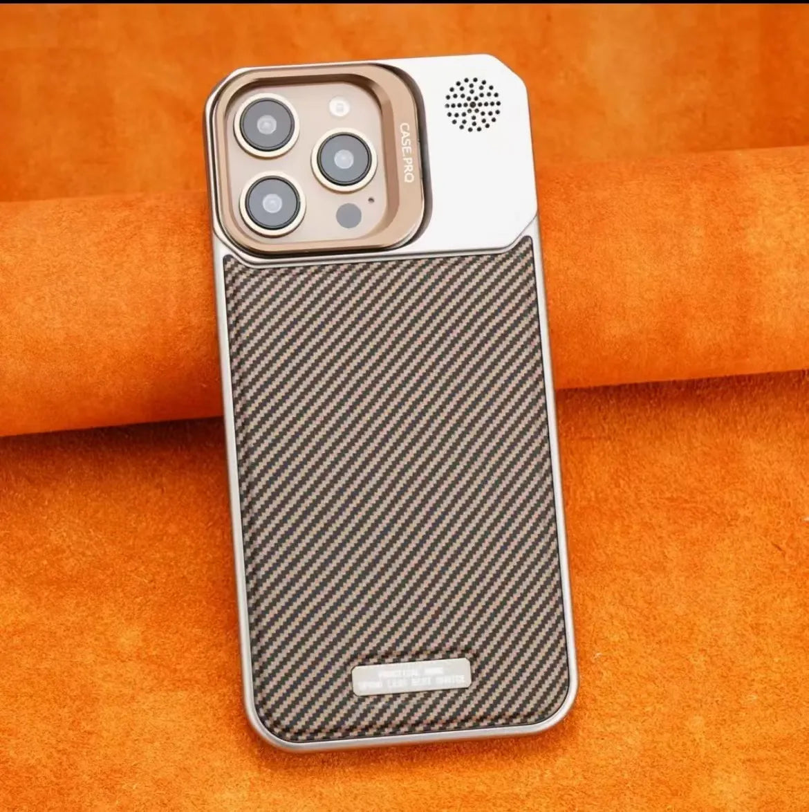 LensHolder Leather Metal Case For iPhone