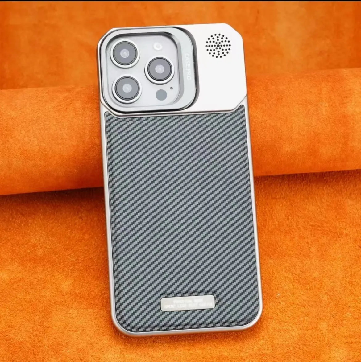 LensHolder Leather Metal Case For iPhone