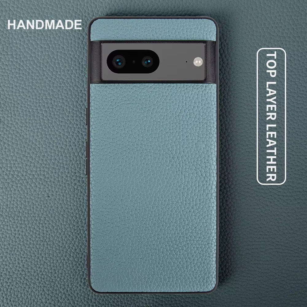Genuine Leather Case For Google Pixel Phone (lychee pattern)