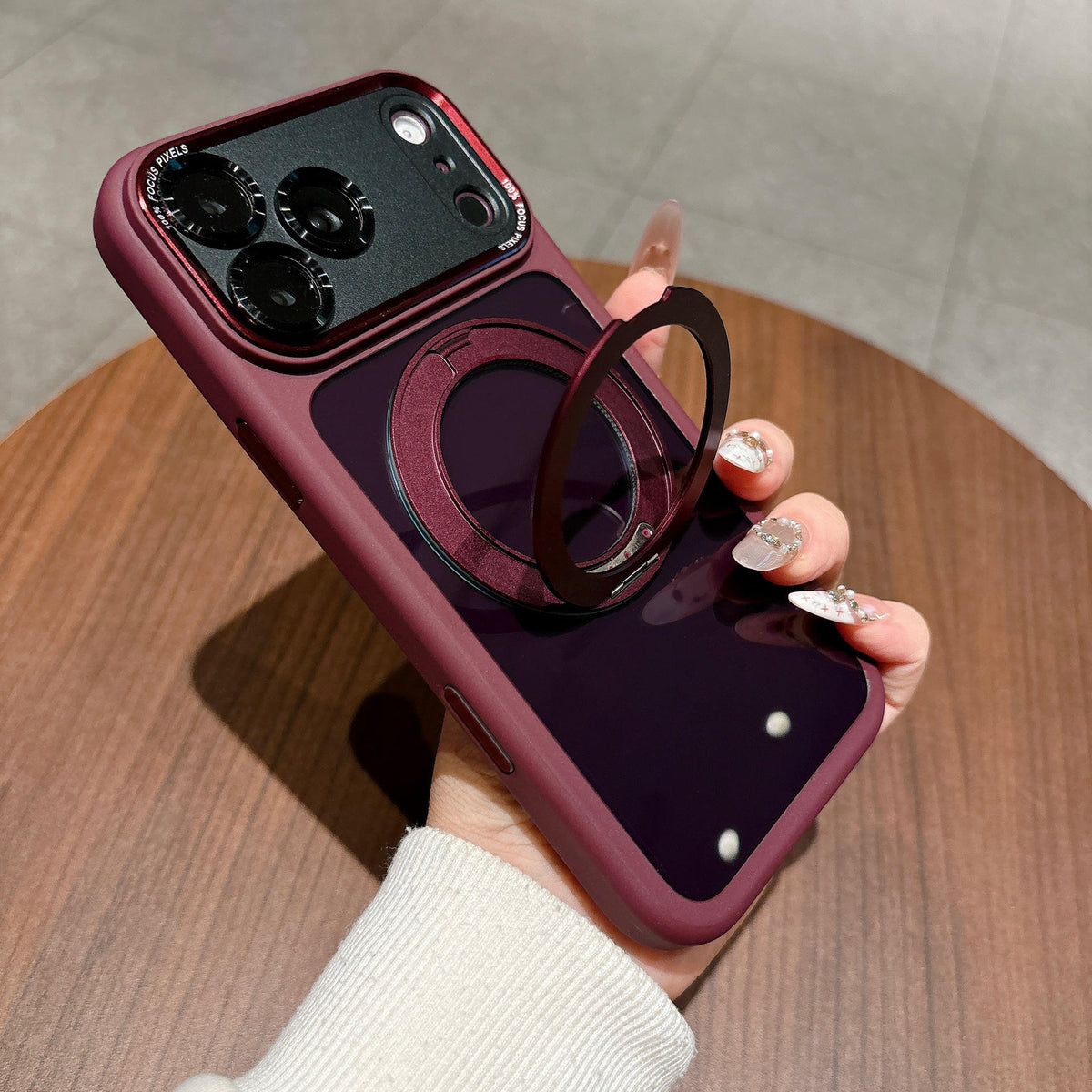 Premium Magnetic PC Ring Stand Phone Case for iPhone