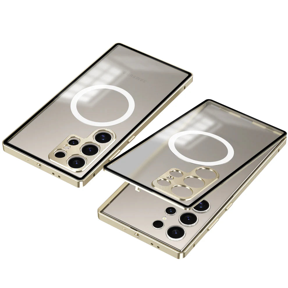 Acrylic Back With Metal Bumper Shell For Samsung