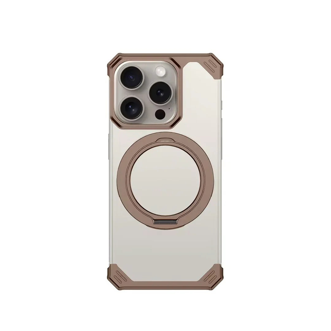 Glass And Aluminum Frame With Stand Case For iPhone