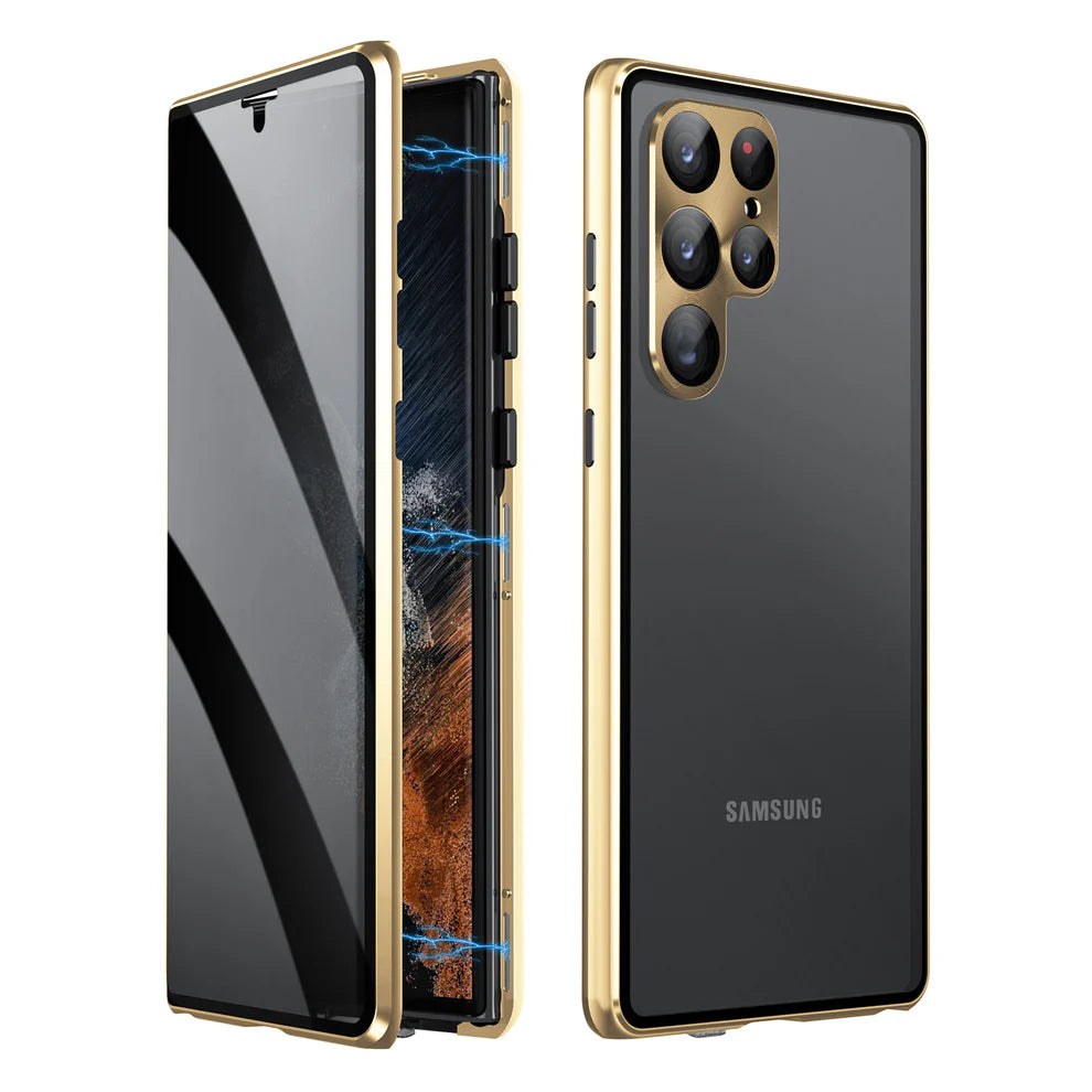 Privacy / HD Clear Tempered Glass Magnetic Case For Samsung