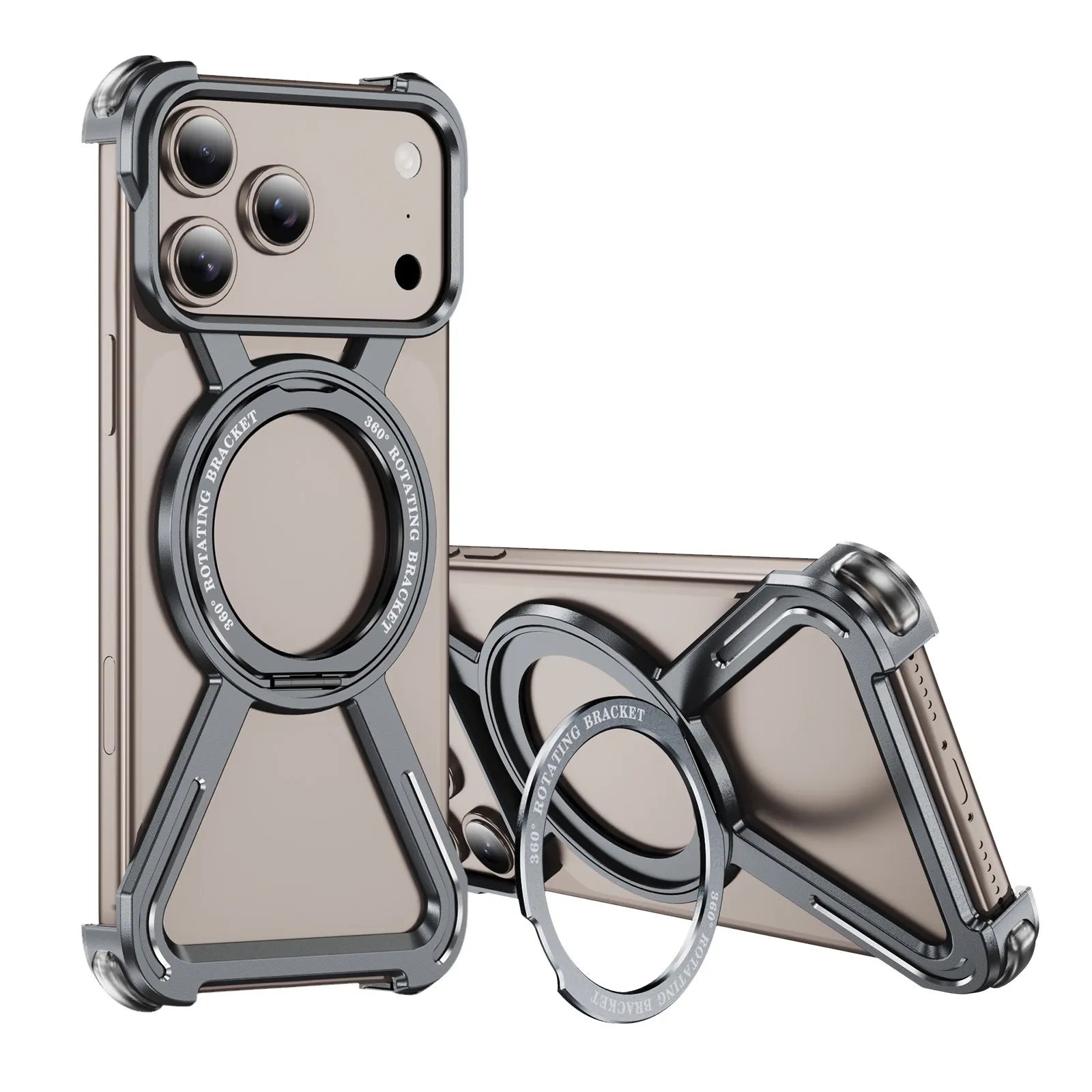 ZX Metal Case With 360 Rotating Stand For iPhone