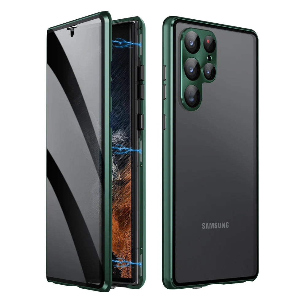 Privacy / HD Clear Tempered Glass Magnetic Case For Samsung