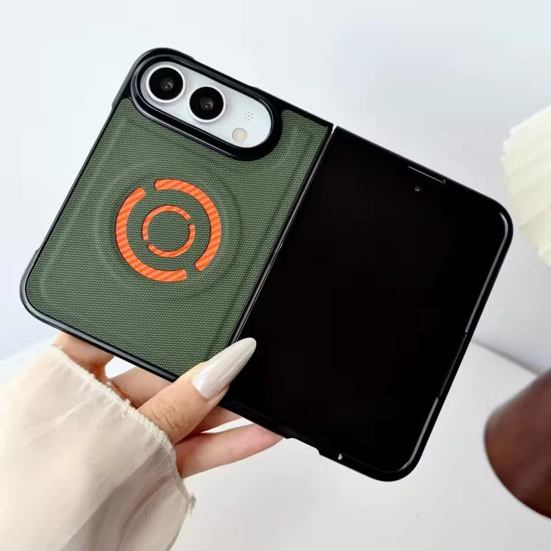 Magnetic Fabric Texture Protective Case for iPhone Duo