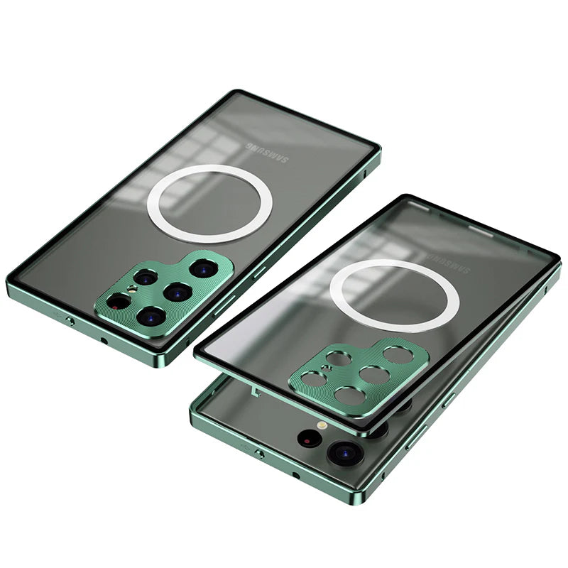 Acrylic Back With Metal Bumper Shell For Samsung