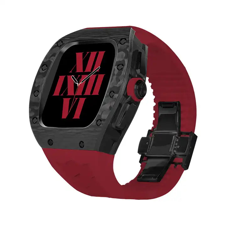 Luxury RM Richard Black Carbon Fiber Stainless Steel Watch Case For 44MM 45MM