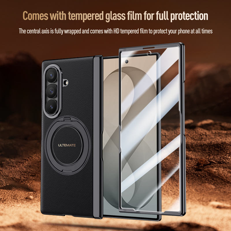 Glossy Metal Leather Case for Samsung Galaxy Z Fold 8 Ultra