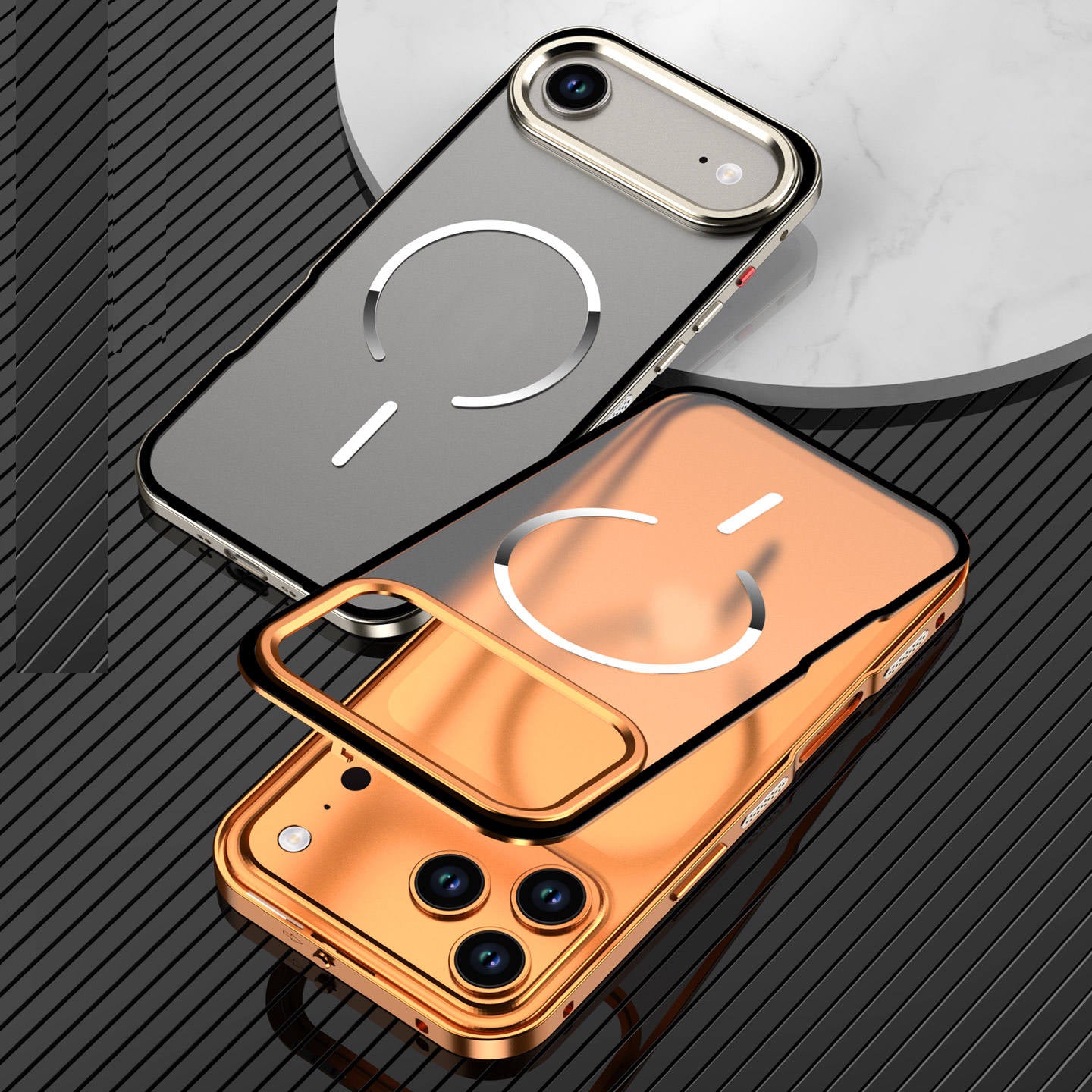 Aluminium Frame Glass Back Case For iPhone