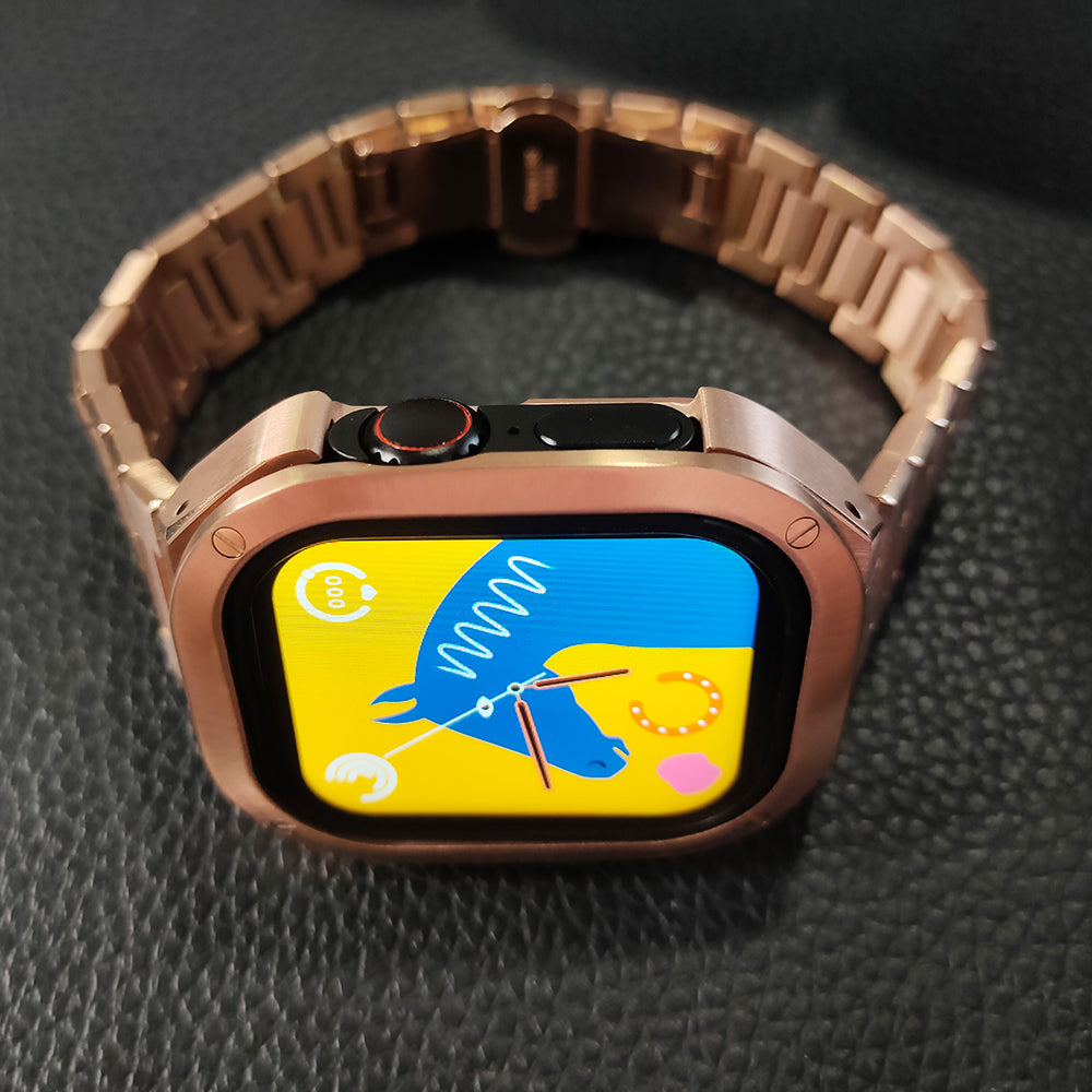 Auriglo Premium Metal Case And Stainless Steel Straps For iWatch 49mm ultra