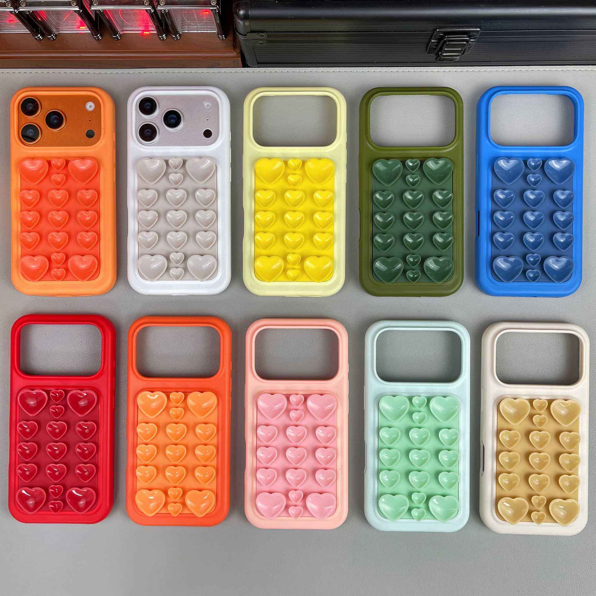 3D Heart StickyPad Case For iPhone