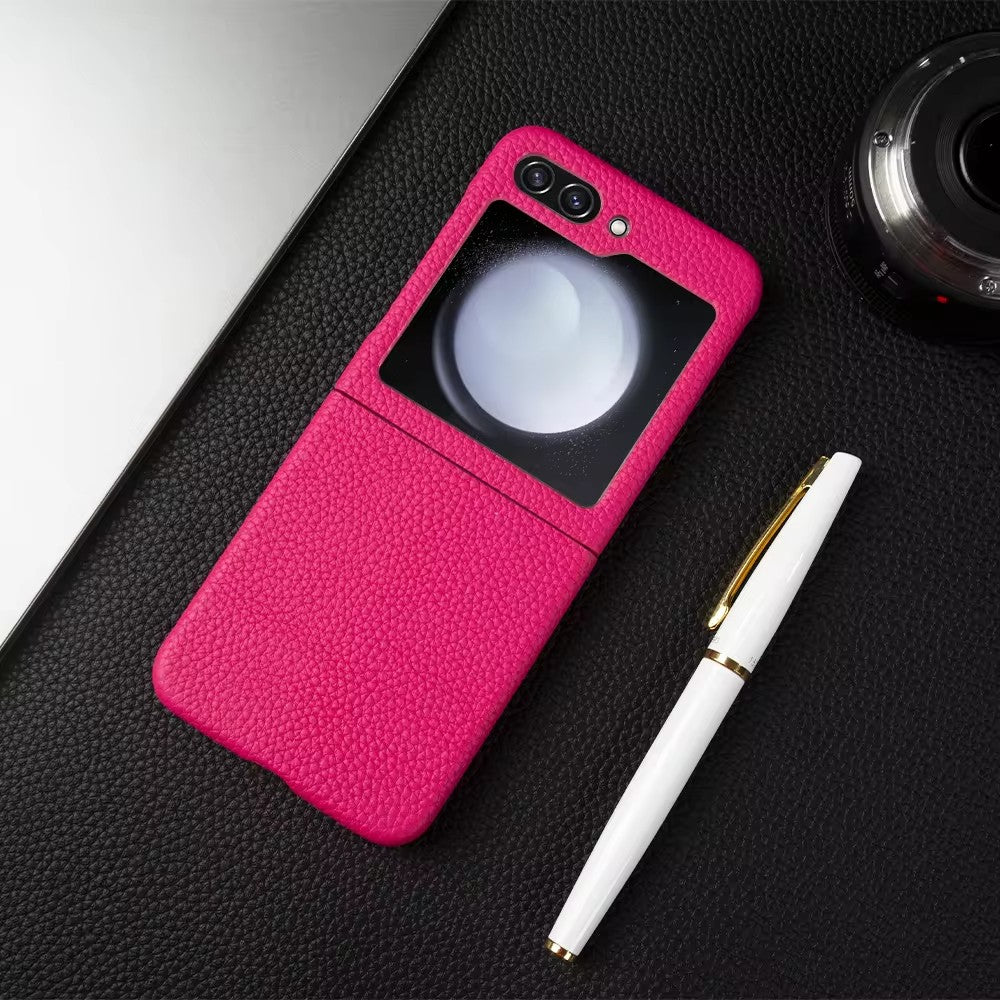 Luxury Real Leather Folding Flip Series Case For Samsung (Lychee Pattern)