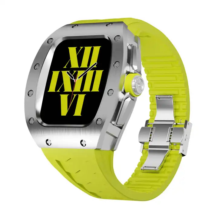 Luxury 45mm/44mm Titanium Stainless Steel Case Watch Strap
