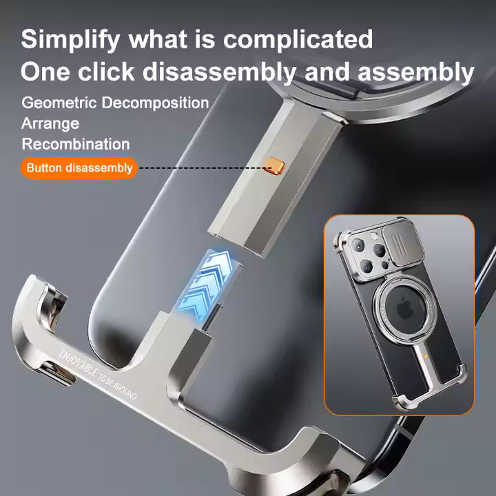 Blindfold Metal Case With Magnetic Stand For iPhone