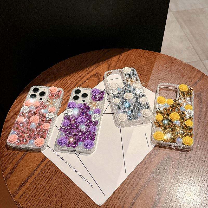 RoseBloom Pearl Crystal Case For iPhone