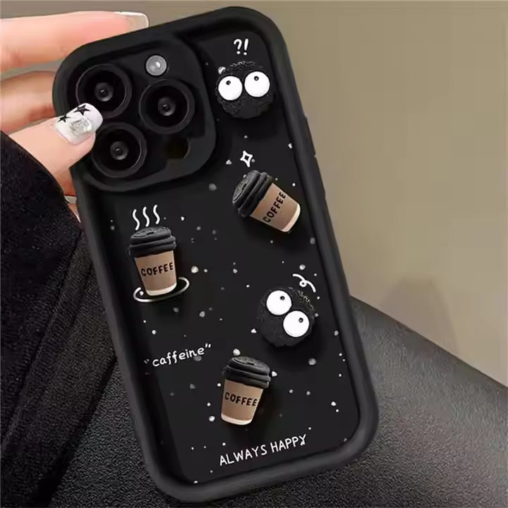 3D Coffee Silicon Case For iPhone