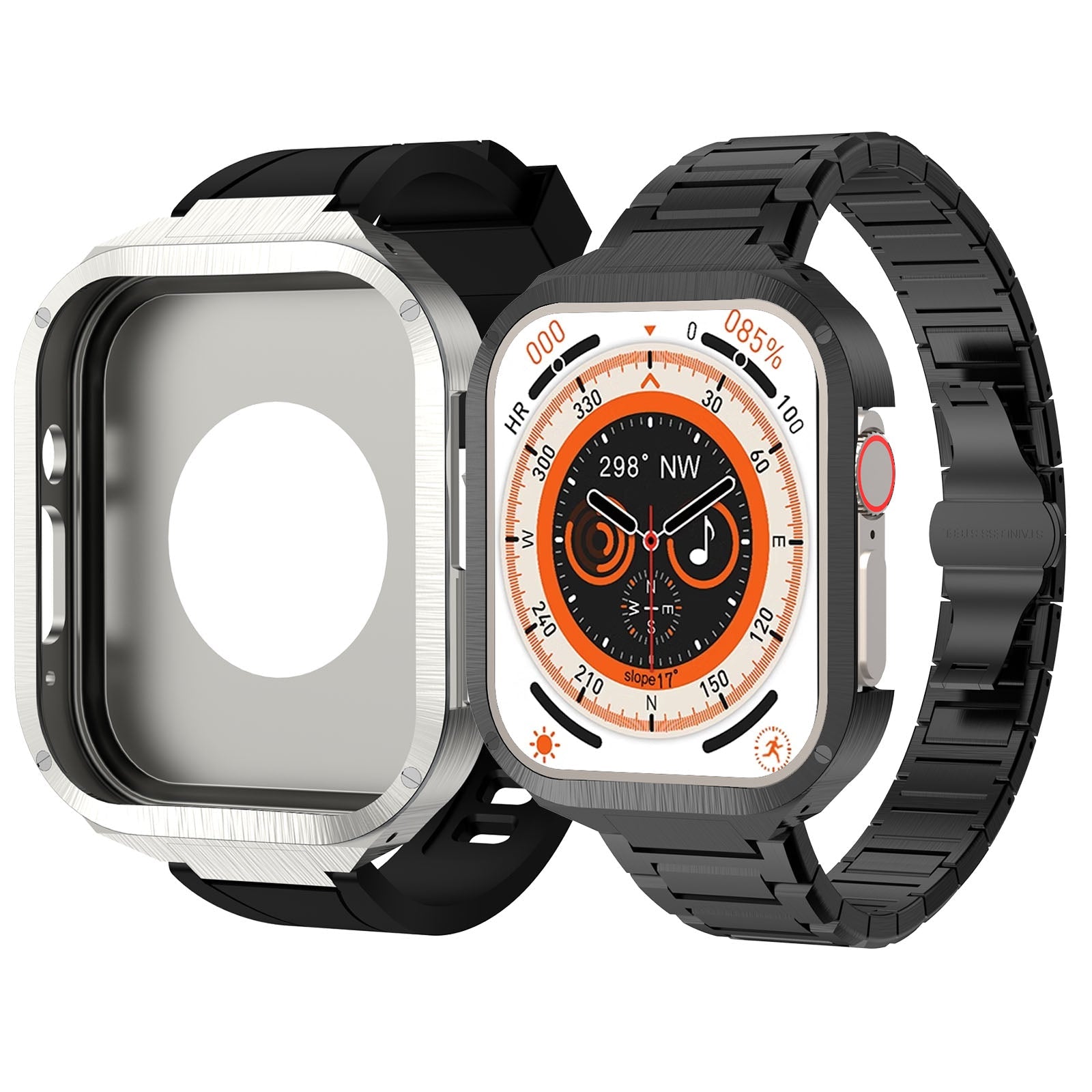 Premium Metal Case For iWatch 49 MM Ultra (Silver)
