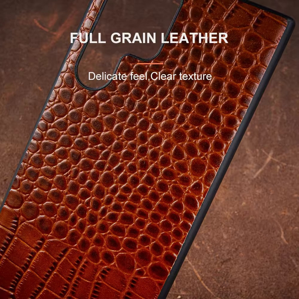 Luxury Real Leather S Series Phone Case For Samsung (Crocodile Pattern)