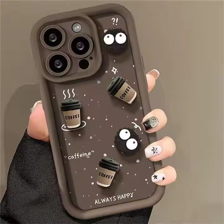 3D Coffee Silicon Case For iPhone