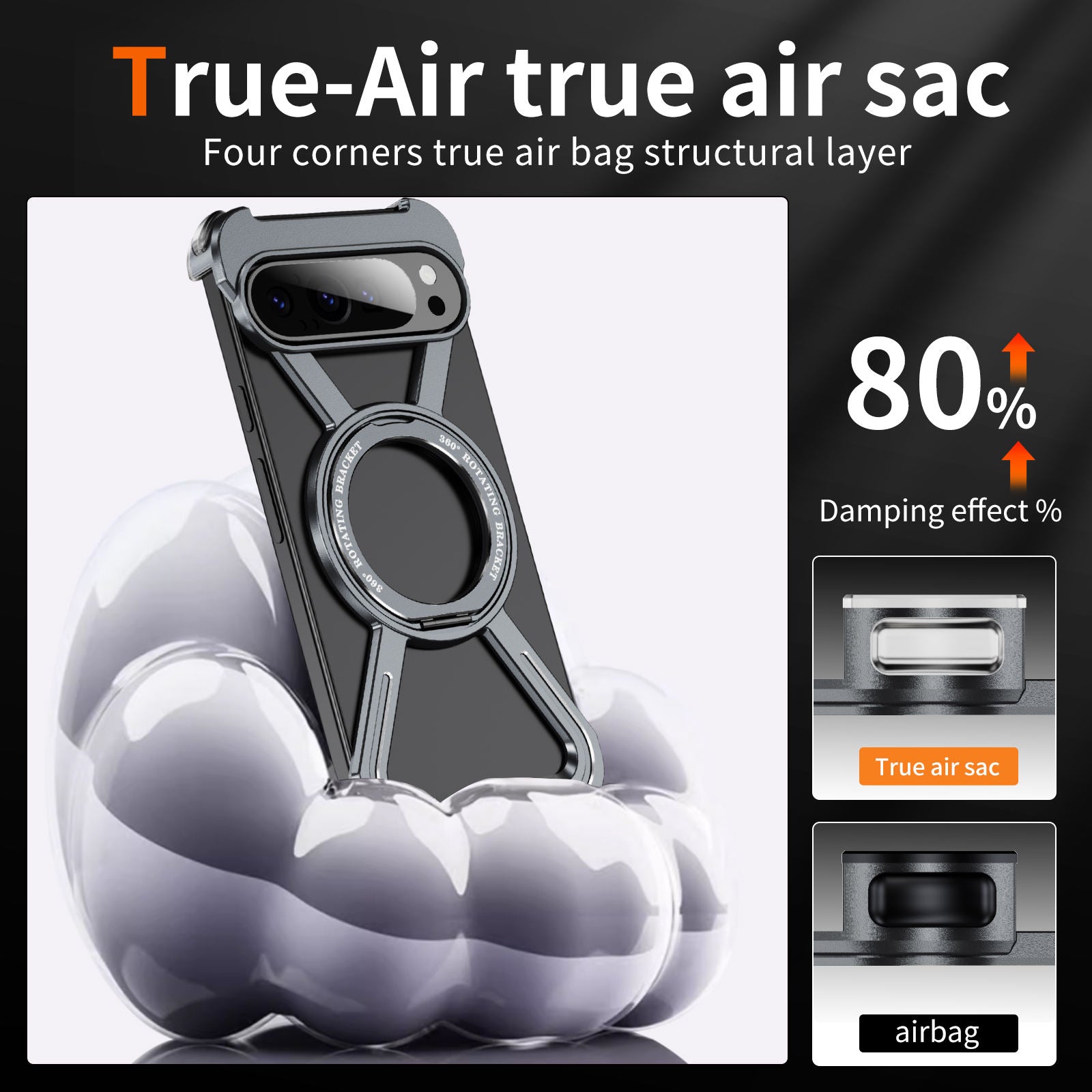 ZX Metal Case With 360 Rotating Stand For Google Pixel