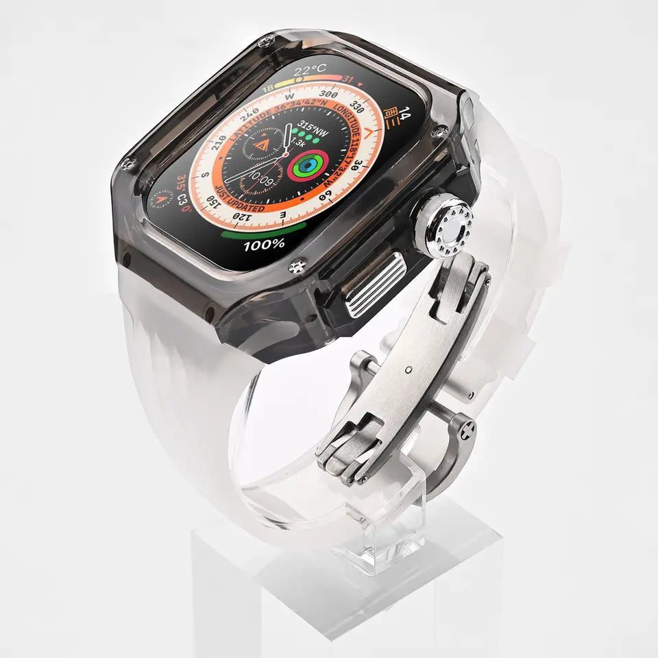 Transparent 49 MM Mod Kit Watch Case For Apple Ultra Watch (Black)