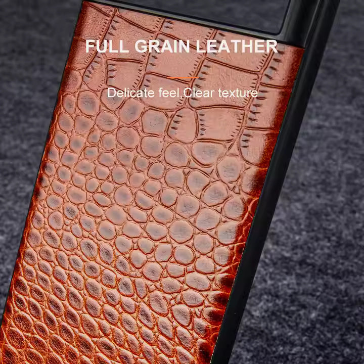 Genuine Leather Case For Google Pixel Phone (Crocodile Pattern)