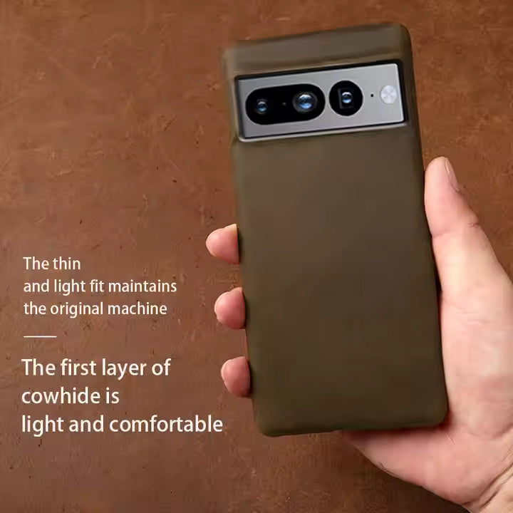 Genuine Leather Case For Google Pixel Phone (Crazy Horse Pattern)