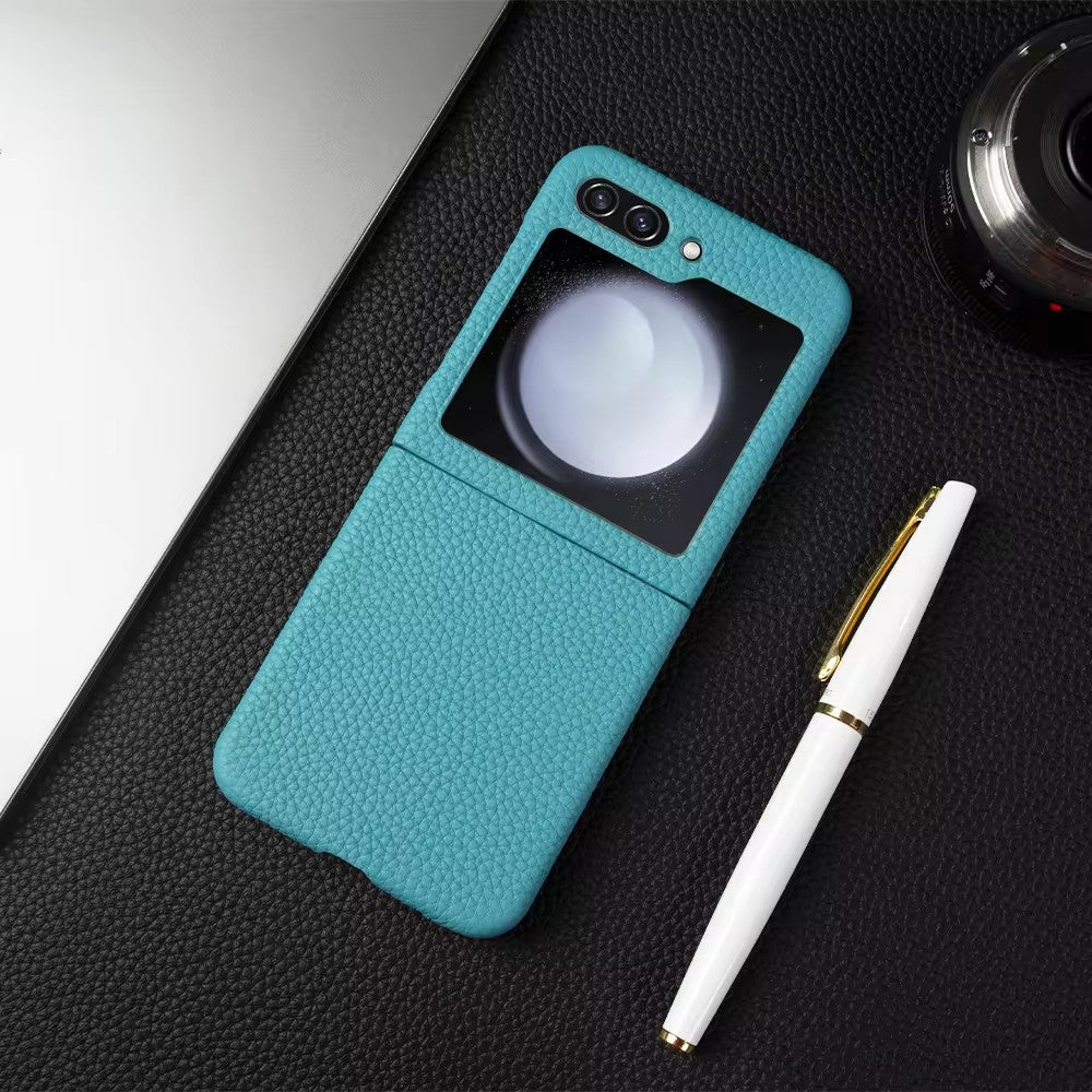 Luxury Real Leather Folding Flip Series Case For Samsung (Lychee Pattern)