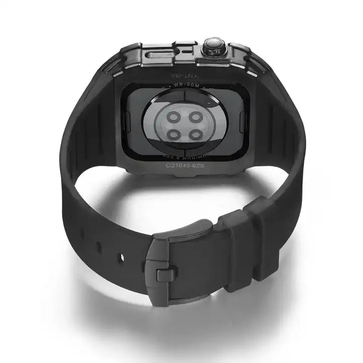 Auriglo Silicone Band Silicon Strap Metal Cover gold-black (44/45mm)