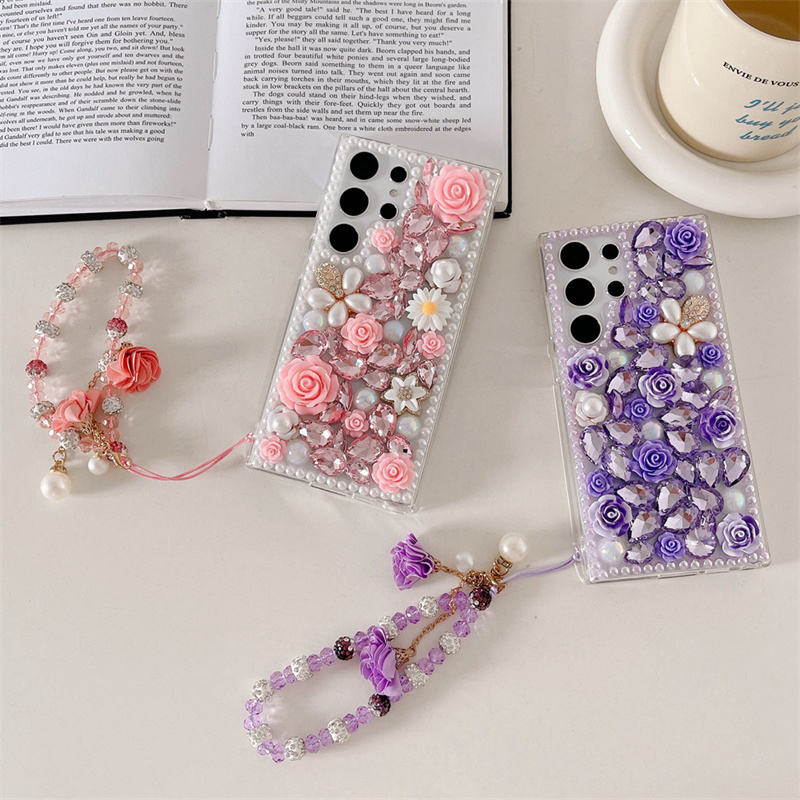 RoseBloom Pearl Crystal Case For Samsung