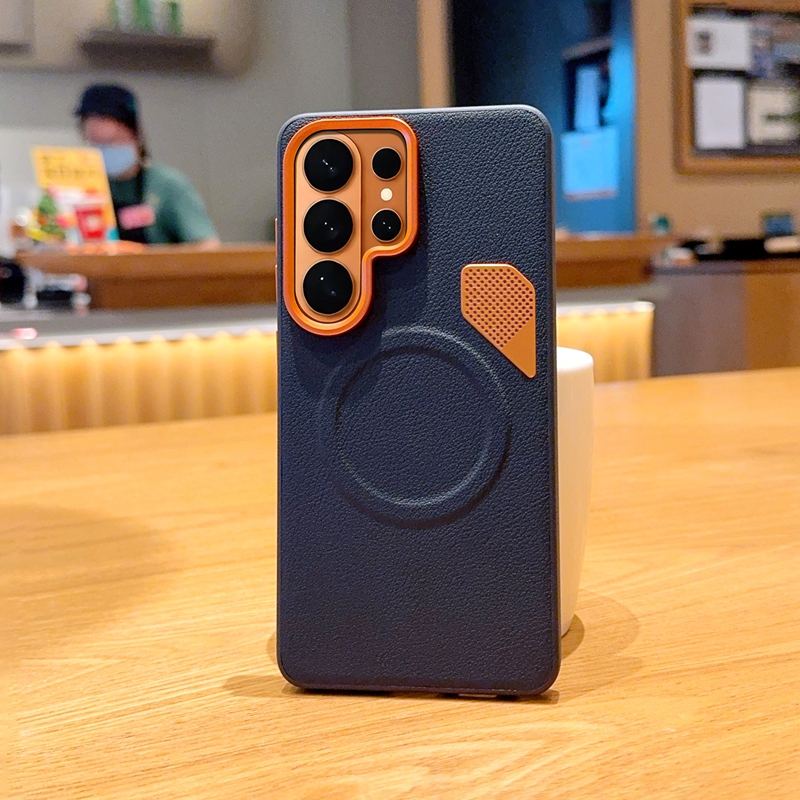 Magnetic Matte PU Case For Samsung