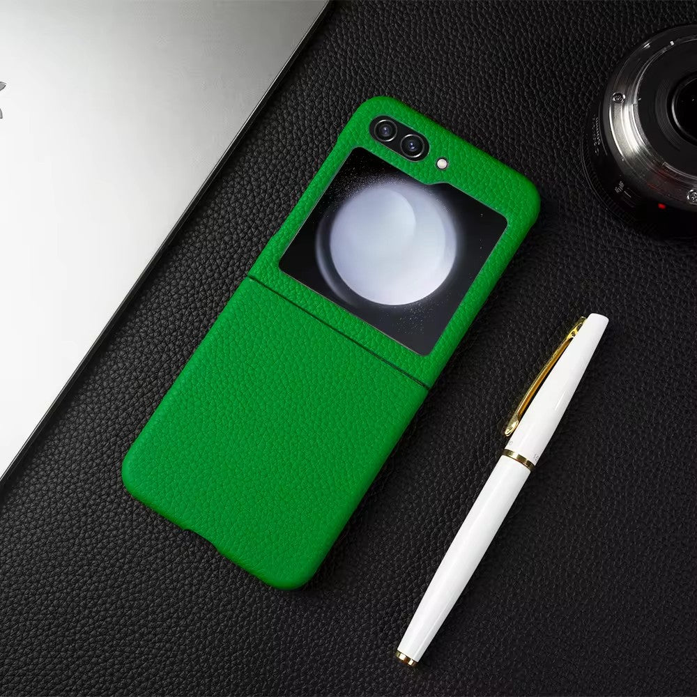 Luxury Real Leather Folding Flip Series Case For Samsung (Lychee Pattern)