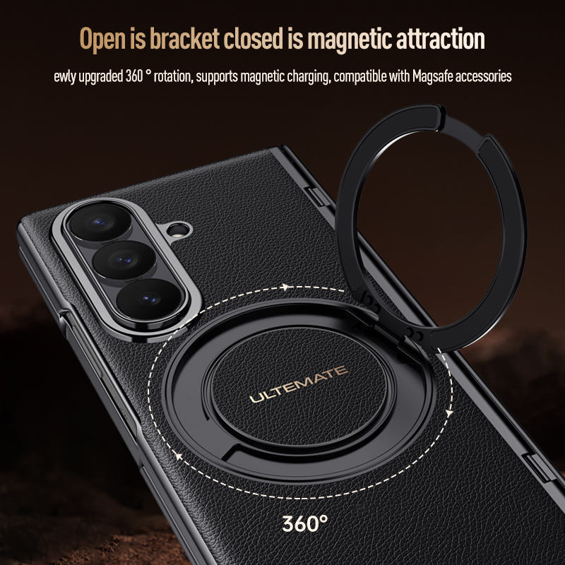 Glossy Metal Leather Case for Samsung Galaxy Z Fold 8 Ultra