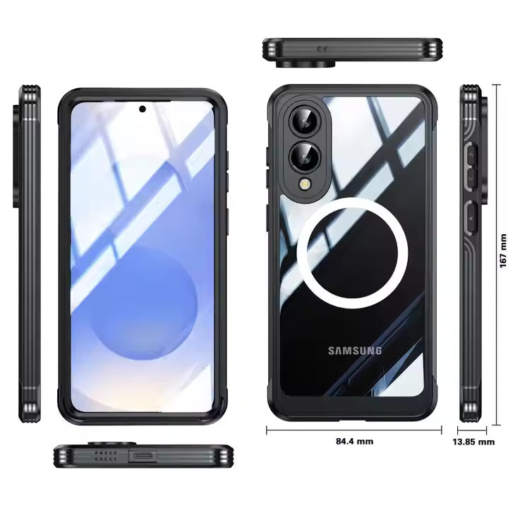 HD Clear Tempered Glass Magnetic Case For Samsung Edge