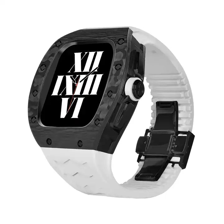 Luxury RM Richard Black Carbon Fiber Stainless Steel Watch Case For 44MM 45MM