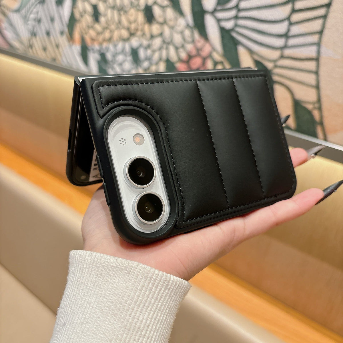 PufferLeather Design Case for iPhone Duo