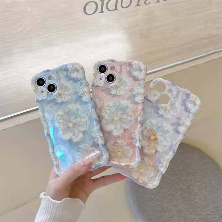 OilPaint White Flower Case For iPhone
