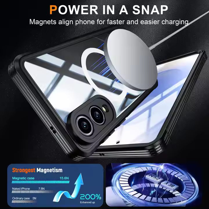 HD Clear Tempered Glass Magnetic Case For Samsung Edge