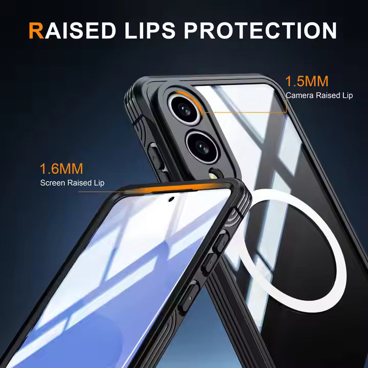 HD Clear Tempered Glass Magnetic Case For Samsung Edge