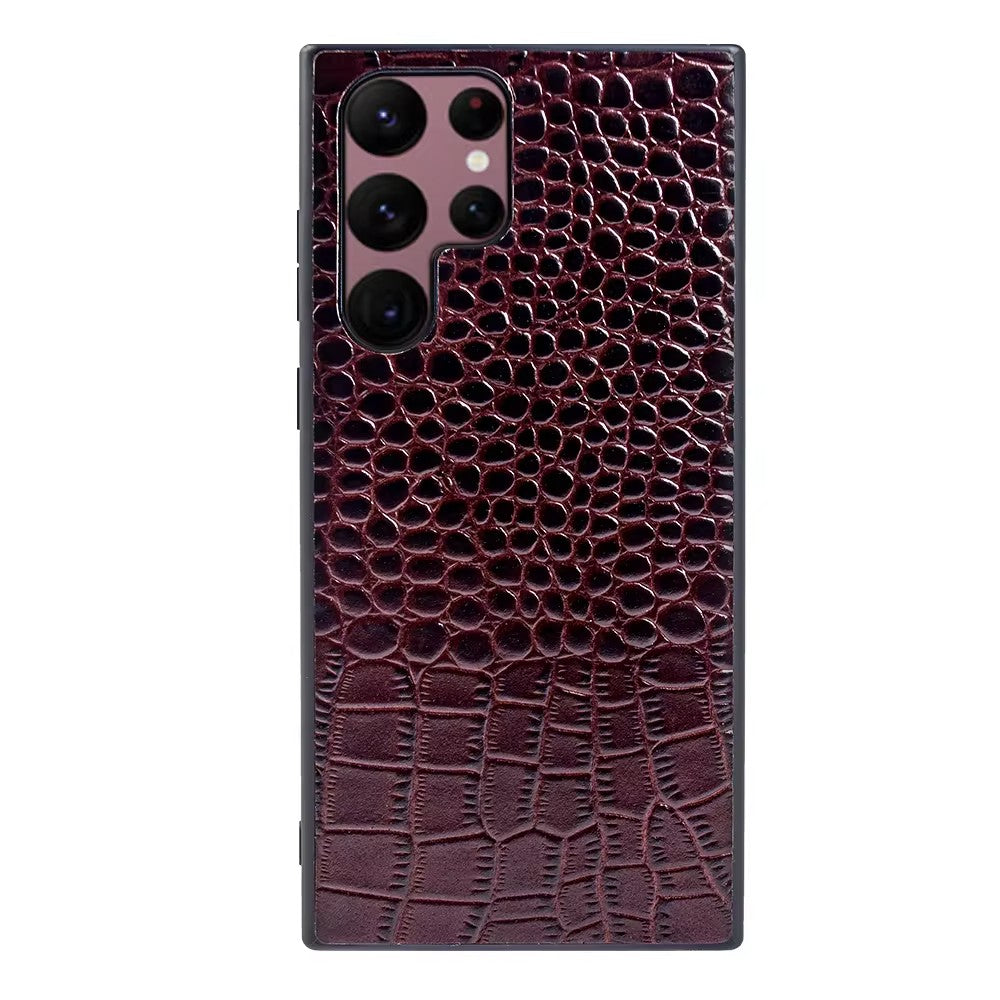 Luxury Real Leather S Series Phone Case For Samsung (Crocodile Pattern)