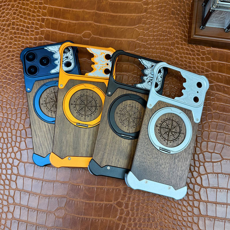 Compass WoodMetal Case For iPhone