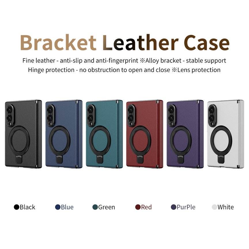 Bracket Leather Case For Samsung Fold
