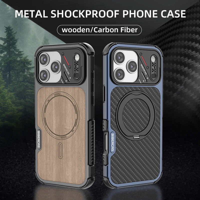 Cyber Rugged Wooden Case For iPhone