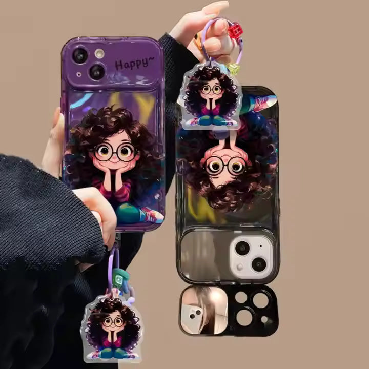 Cute Curly Haired Girl Case For iPhone
