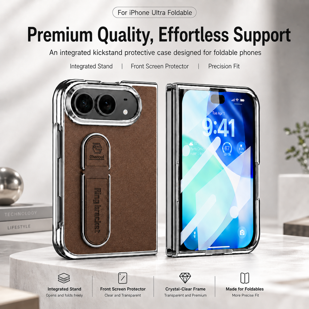 VeganLeather RingStand Case for iPhone Duo