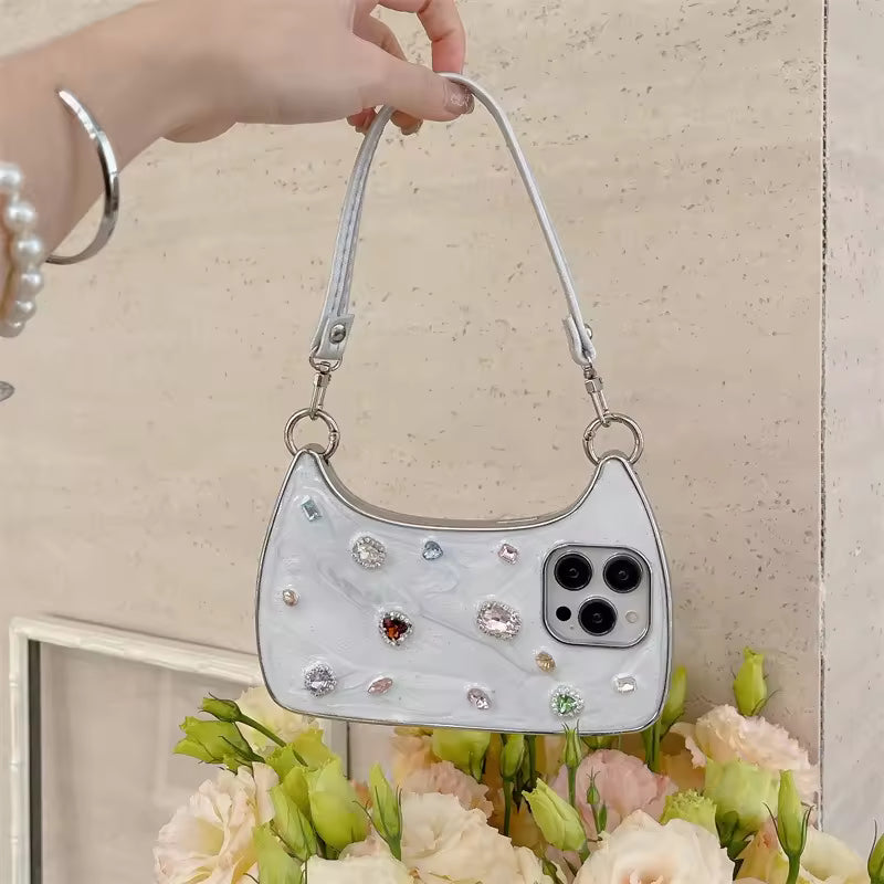JewelStudded Handbag Case For iPhone