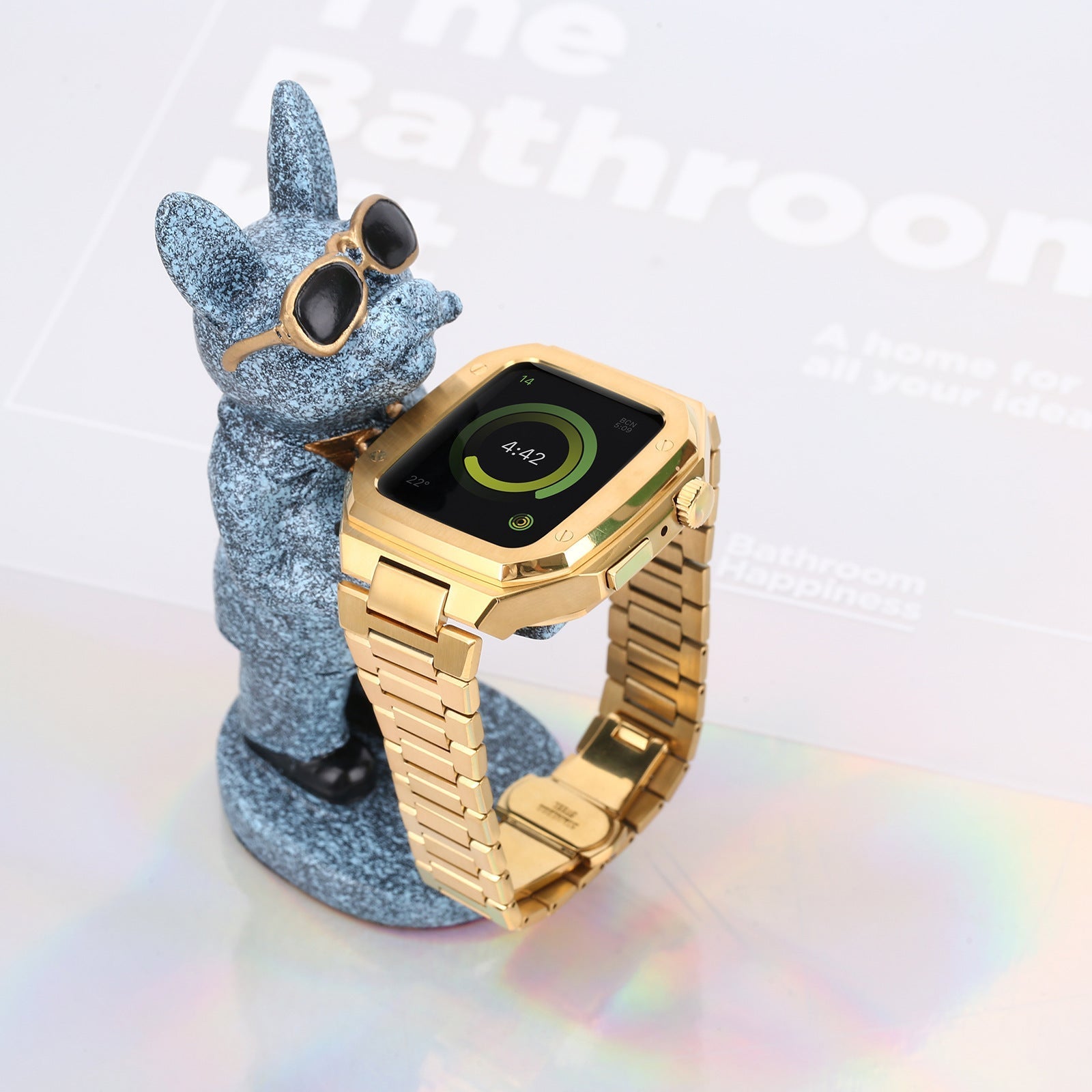 Auriglo Premium Metal Case And Stainless Steel Straps For iWatch 41MM gold